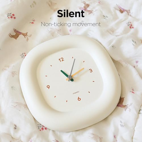 mooas Cute Mini Analog Marshmallow Clock 6.9 Inch Battery Operated (Yellow) - Image 3