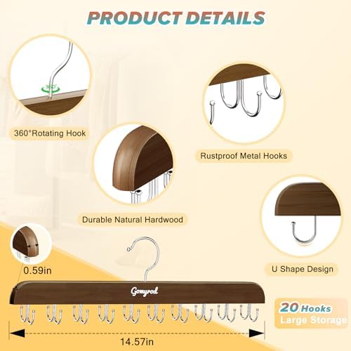 Gomyrod Tank Top Hanger, 2 Pack w/40 Hooks Bra Hanger for Closet Organizer - Image 2
