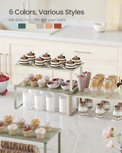 SONGMICS Cabinet Organizer Shelf, Set of 2 Spice Rack, Kitchen Storage - Image 3