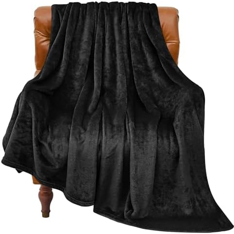 BEDELITE Fleece Blanket Soft Plush Twin Size Blanket Black 60"x80" by BEDELITE