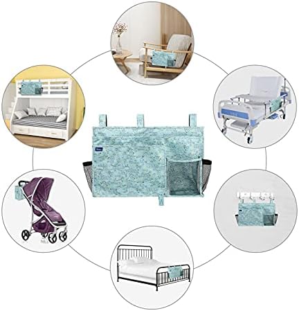 Surblue Bedside Caddy Hanging Bed Organizer Storage Bag Pocket for Bunk and Hospital Beds, College Dorm Rooms Baby Bed Rails, Camp 8 Pockets, (Large, Cartoon) - Image 6