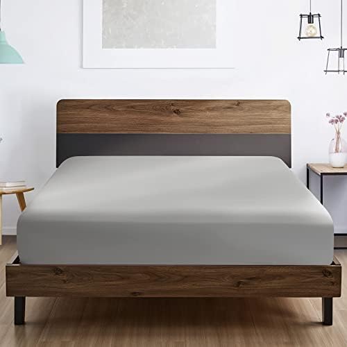 FreshCulture Queen Fitted Sheet - Hotel Quality, Ultra Soft & Breathable Brushed Microfiber, Deep Pocket, Cooling Fitted Sheets for Queen Size Bed (Light Grey) - Image 6
