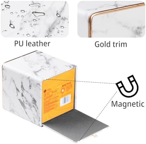 PU Leather Tissue Box Cover Square, Marble Facial Tissue Cube Box Holder - Image 4