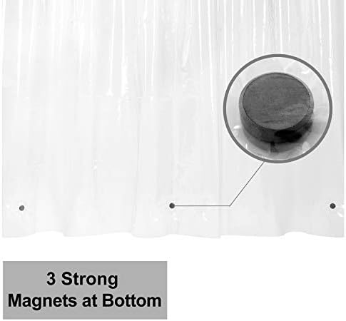 Barossa Design Narrow Shower Curtain Liner Waterproof PEVA, Clear, 36x84 - Image 2