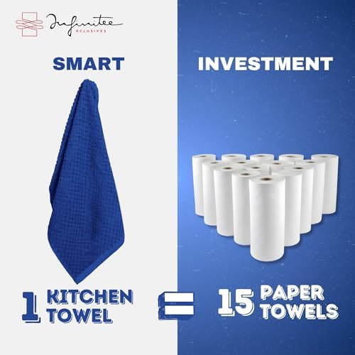 Infinitee Xclusives Kitchen Towels - 3 Pack - Cotton Dish Towel |15" x 25"| - Image 6