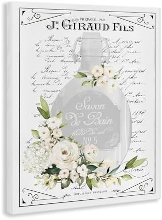 French White Bath Soap Floral, 24 x 30 Inch Canvas Wall Art - Image 2