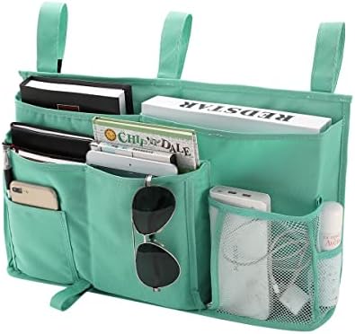 Bseash Bunk Bed Organizer, Bedside Caddy Hanging Bed Organizer Storage Bag 8 Pockets, for College Dorm Rooms Bed, Hospital Bed, Baby Bed Rails, 600D Oxford Cloth (Light Green) by Bseash