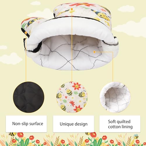 Lucleag 4 PCS Bee Oven Mitts and Potholders Set, Cute Bee Oven Mitt Pot Holders Bees Potholder Heat Resistant Non-Slip Cooking Gloves for Grilling Baking Summer Birthday Party Favor Decor - Image 3