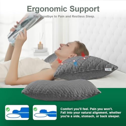 CHxxy Medium Firm Side Sleeper Pillow, Neck & Shoulder Relief Ergonomic - Image 3