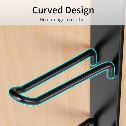 niffgaff 16 Hook Over The Door Hooks, Vertical Over The Door Towel Rack, Over Door Hook, Over The Door Hanger, for Towel and Clothes Hangers, Black, 4 Pack,12.28'',for 1.7'' Door - Image 4