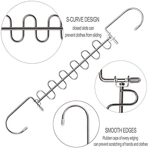 GEFTOL Metal Space Saving Hangers 12 Slots New Version Hanger Magic Cascading Hanger Closet Wardrobe Clothes Organizer(8 Pack) - Image 4