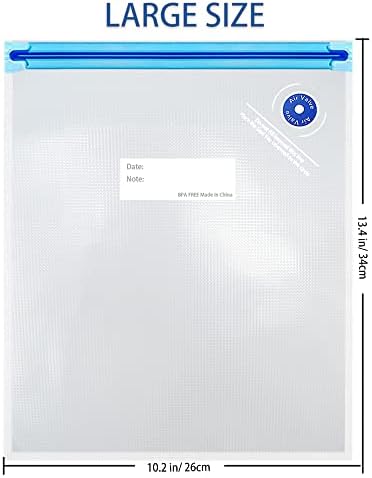 Sous Vide Bags 15pack Large Size 10.2x13.4in/ 26x34cm Food Vacuum Storage Bags, Reusable Vacuum Zipper for Sous Vide Cooking, 2 Sealing Clips for Food Storage and Sous Vide Cooking - Image 2