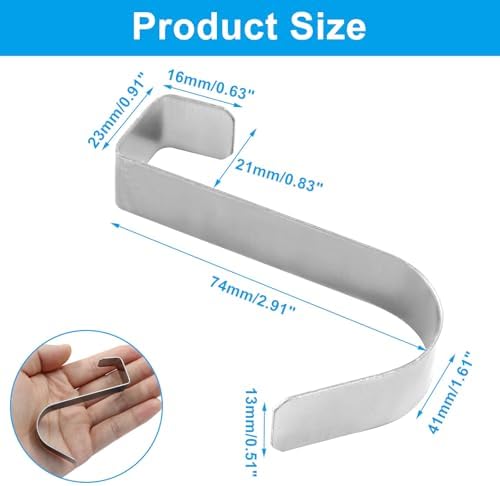 Bonsicoky 12 Pack Over The Cabinet Door Hooks, Silver - Image 2