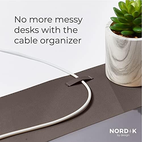 Nordik Leather Desk Mat - Cork Gunmetal Gray - Leather Desk Pad 35x17 in - Image 5