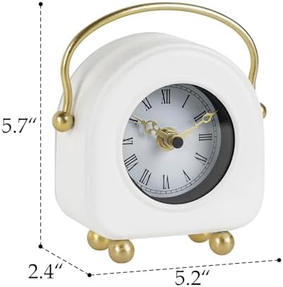 NIKKY HOME Desk Clock, Small Desk Clock, Silent Table Clock Battery Operated, White Decorative Clocks for Desk, Shelf, Bedroom and Home Decor - Image 4