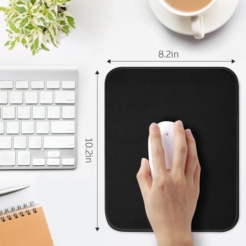 Black Mouse Pad, Nice and Cute Mouse Pad, Splash-Proof Textured 10.2 x 8.2Inch, Stitched Edge Non-Slip Waterproof Rubber Mouse Pad - Image 3