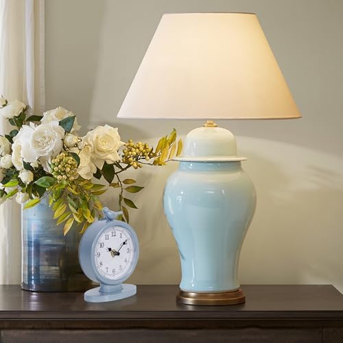 Classic Vintage Analog Mantel Desk Clock, Bright Blue - Image 7