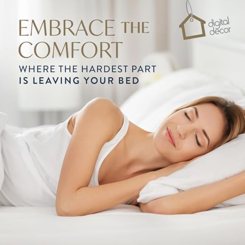 Digital Decor 100% Cotton Fabric Luxury Hotel Pillows King Size Set of 2, Cooling Down Alternative Bed Pillows for Sleeping, Hypoallergenic Soft Pillows for Side & Back, Made in USA, 36" x 20" - Image 6