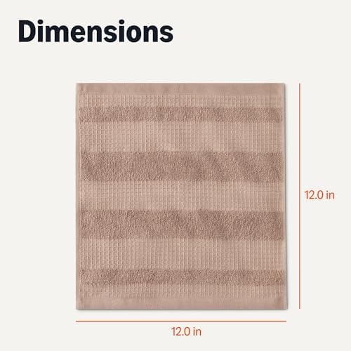 Amazon Basics Organic Cotton Waffle Kitchen Dish Cloths, Ultra Absorbent, Quick Drying, Lint-Free, 12 x 12 Inches, 6-Pack (2 Brown, 2 Olive, 2 Navy Blue) - Image 5