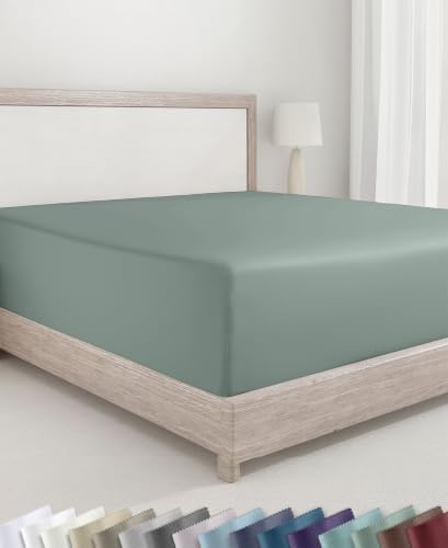 California Design Den Soft 100% Cotton Sateen Extra Long Twin Fitted Sheet by CaliforniaDesignDen