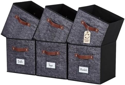 DECOMOMO Storage Bins, Cube Storage Bin with Labels by DECOMOMO