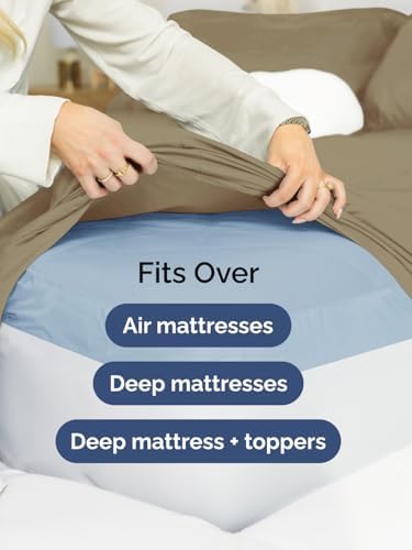 CGK Extra Deep Full Single Fitted Sheet Only - Khaki - Image 6