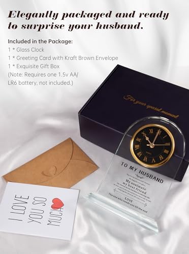 Gifts for Husband from Wife, Romantic Anniversary Glass Clock - Image 2