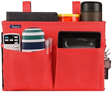 Surblue Caddy Hanging Organizer Bedside Storage Bag for Bunk and Hospital Beds, Red, Small - Image 5