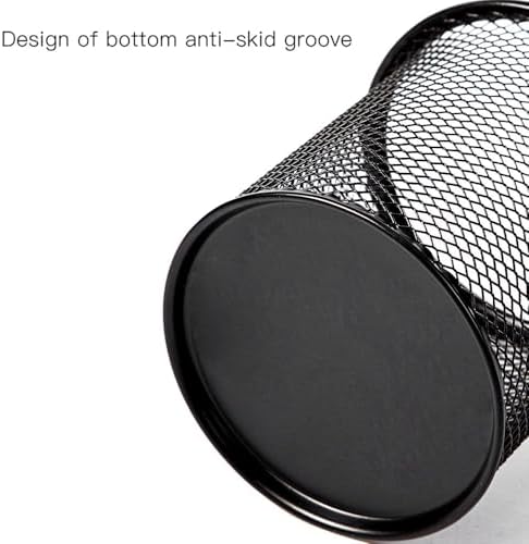Mesh Metal Pen Holder, Round Pencil Cup Desk Organizer for Office & Home - Image 6