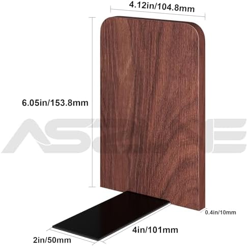 Book Ends 4Pair Wooden Heavy Duty Non Slip Book for Shelf Books & Media - Image 2