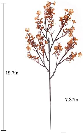 JAKY-Global Babys Breath Silk Artificial Flowers 12 Bundle Fake Plants Fall Stems Decorations for Home Farmhouse Decor Bouquets DIY Garden (Dark Brown White 12pcs) - Image 4