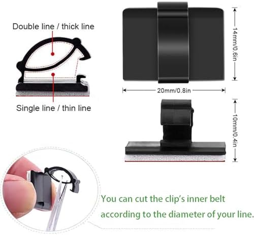 Cable Clips Self with 3M Adhesive Cord Organizer Hooks for Office Home Car - Image 2