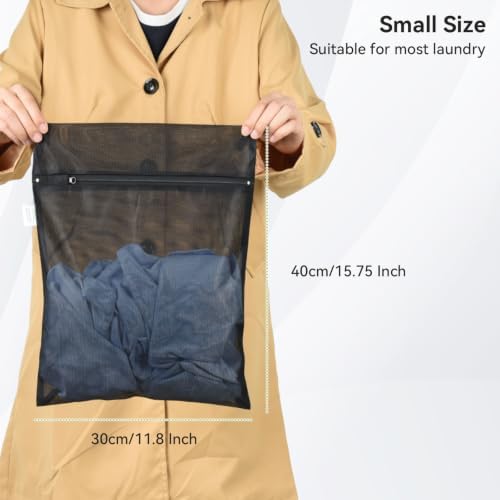 OTraki Black Delicate Laundry Bag with 4 CM Elastic Band 2 Pack 12×16 Inch - Image 4