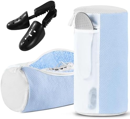 Shoe Washing Machine Bag for Washer and Dryer - Reusable Lint-free, Large Sneaker Laundry Bag for Tennis Home Shoe Washing Kit, Includes Shoes Trees to Keep Shape, Gifts for Mother, Blue 2pcs by Unknown