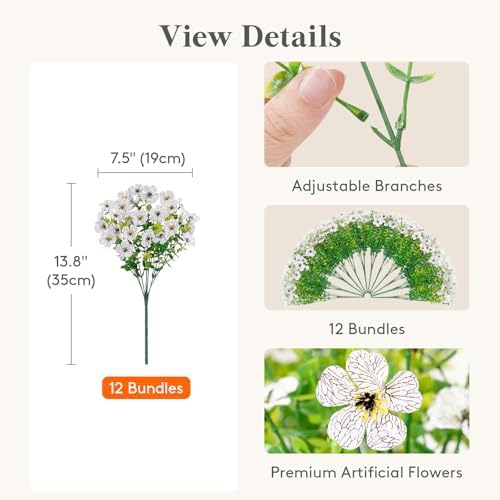 Lifewit Artificial Flowers for Outdoor, Faux Flowers for Garden Decor - Image 2