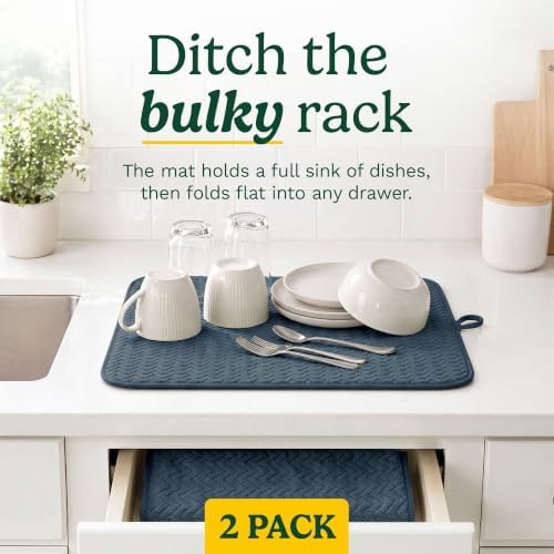 Cuisinart Dish Drying Mat for Kitchen Counter, 2-Pack XL 18"x24" - Image 3