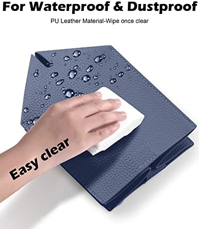 Tissue Box Cover for PU Leather, Modern Simple Solid Color Holder Square Tissue Bag, Ideal for Bathrooms,Office,Car,Outdoor Tent,Dining Table,5"X5"X5", Single Navy Blue - Image 6