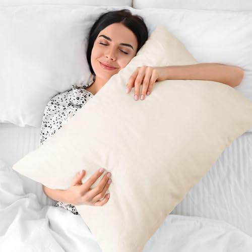 BEDELITE Flannel King Size Pillow Cases Set of 2, Off White, 20x36 Inches - Image 5