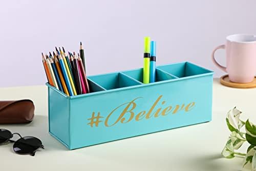 DUDKI Home Present Desk Organiser 4 compartments Decorative Pen Pencil holder/Vanity Kit/Travel Box/Makeup Box/Cosmetic Box/Storage Box/knife Holder/Spoon Holder-Gift Office Desk Décor - Image 2