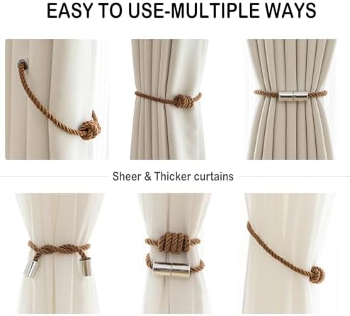 Curtain Tiebacks Magnetic Decorative Rope Tie Backs Holdbacks Contoeey - Image 4