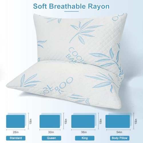 Shredded Memory Foam Pillows, Full Body Support Bed Pillow - Image 2