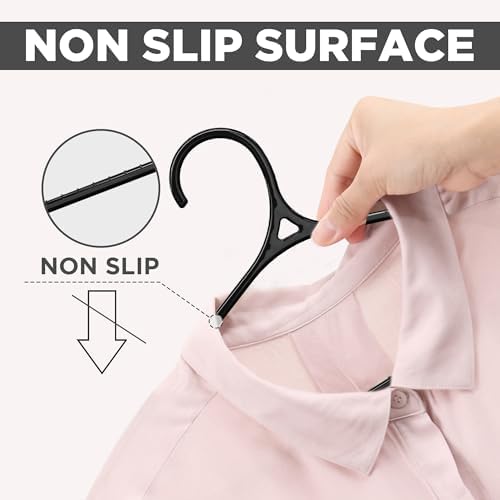 Utopia Home Plastic Hangers 50 Pack – Non-Slip with Pants Bar Black - Image 2