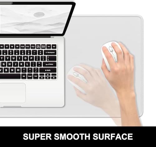Hsurbtra Desk Pad, 23.6" x 13.8" Premium-Textured Desk Mat, Stitched Edge Anti-Slip Waterproof Rubber Mouse Pad, M Extended Computer Mat for Office Gaming Laptop Keyboard Space Gray - Image 3