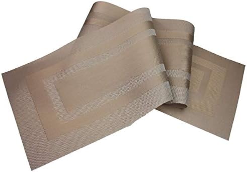PIGCHCY 72 inches Table Runner,Table Centerpiece, Heat Resistant Vinyl Woven Washable Table Mats Sets (Champagne) - Image 2