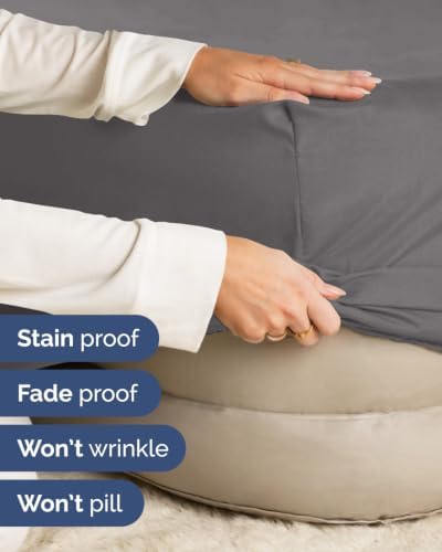 CGK Linens 2 Pack Extra Deep Queen Fitted Sheets - Dark Grey - Image 5