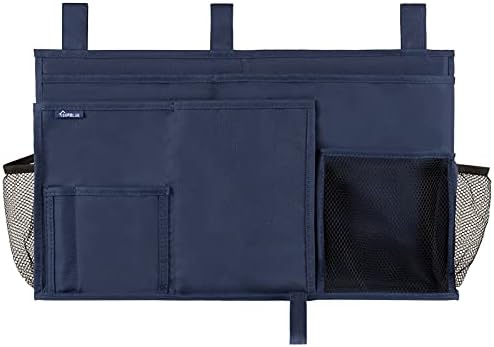 Surblue Caddy Hanging Organizer Bedside Storage Bag for Bunk and Hospital Beds, Blue, L - Image 3