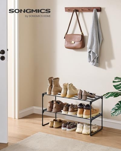 SONGMICS Shoe Rack, 2-Tier Shoe Organizer, Metal Storage Shelf - Image 3