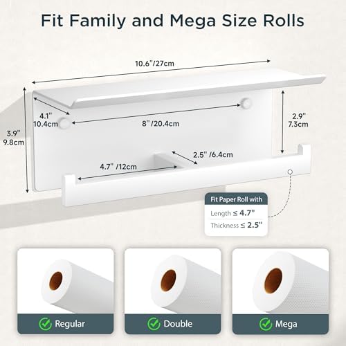 FORIOUS Toilet Paper Holder with Shelf, Commercial Toilet Paper Dispenser - Image 6