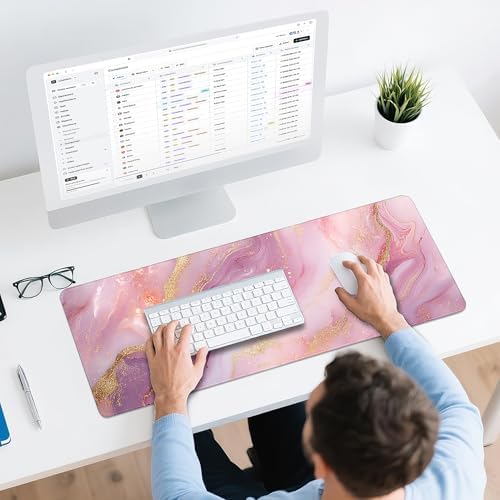 Gaming Mouse Pad - (31.5"×11.8") Marble Large Mouse Pads for Desk - Desk Mat for Keyboard and Mouse with Non-Slip Base, Desks Pad Matfor Game/Office & Home - Image 6