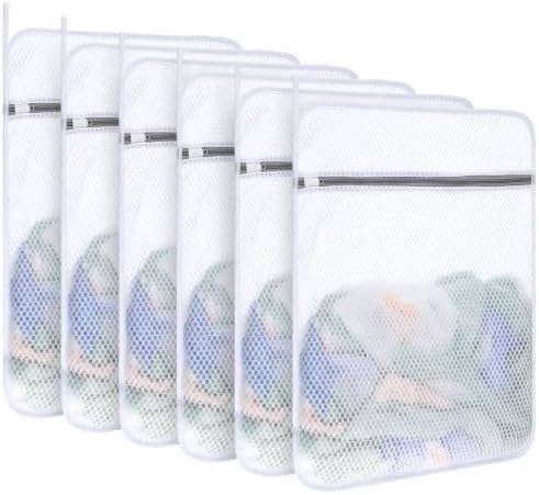 6-Pack Durable Honeycomb Mesh Laundry Bags for Delicates, 16 x 20 Inches by Dntorx